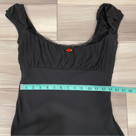 KIMCHI BLUE Urban Outfitters Ana Cap Sleeve Black Mini Dress Size Small - Picture 15 of 16
